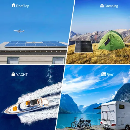 Miniatura 8 de Kit de panel solar con lazo de rejilla de 480 W y 12 V con inversor: 4 paneles solares mono de 120 W + 1000 W en rejilla MPPT Smart Microinversor