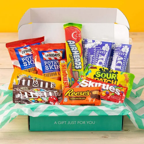 Miniatura 12 de Paquete de cuidado de caja de aperitivos pequeña (paquete variado de 31 piezas), papas fritas, dulces, cacahuetes, palomitas de maíz, galletas
