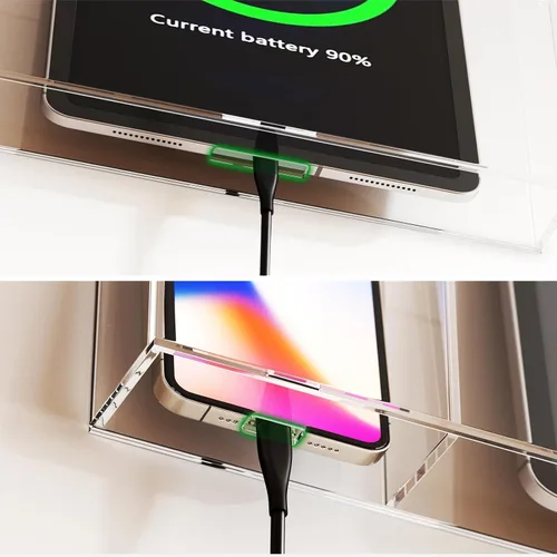 Miniatura 3 de VANCORE Soporte de teléfono transparente montado en la pared, soporte acrílico para control remoto, organizador de medios con agujeros para cargar