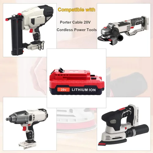 Miniatura 5 de ELEFLY Paquete de 2 baterías PCC680L 20V Max 3.0Ah compatibles con cable Porter 20V, batería de litio PCC681L PCC682L PCC685L PCC670B PCC710B
