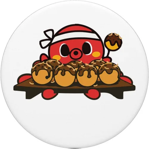 Miniatura 3 de Anime Octopus Cooking Japanese Takoyaki - PopSockets Grip and Stand for Phones and Tablets