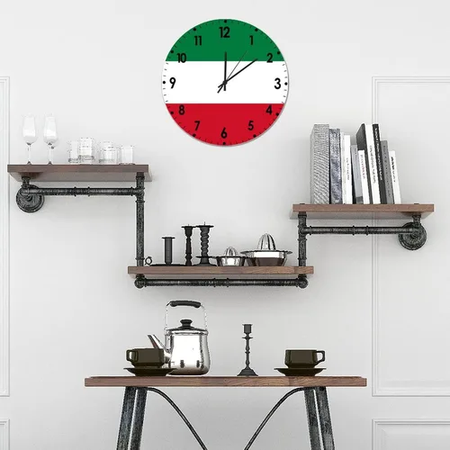Miniatura 613 de Cheyan Reloj de pared con bandera de Canadá de 12 pulgadas, silencioso, sin tictac, de PVC, funciona con pilas, reloj redondo decorativo, regalo
