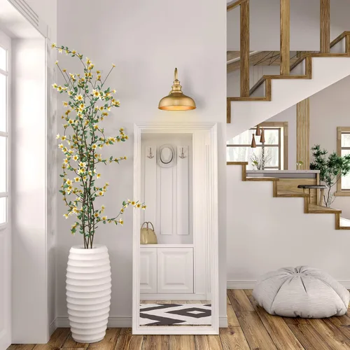 Miniatura 5 de zeyu Iluminación Moderna de Granero, Luminaria de Granero de 11 Pulgadas para Interiores con Acabado Dorado Pintado a Mano, 02A390 AG
