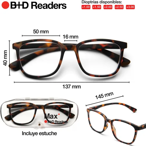 Miniatura 4 de B + D Reading glasses - Brand Max Readers - Material frame and temple: PC - Temples with flex Unisex