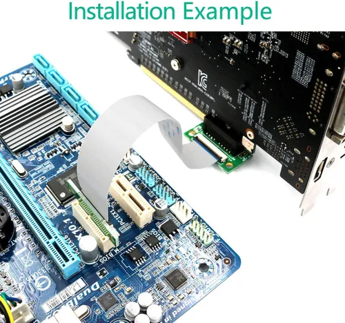 Miniatura 6 de HLT PCI-e PCI Express 36PIN 1X Cable de extensión extensor con conector chapado en oro (longitud de línea: 7.9 in)