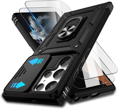 Miniatura 68 de ATUMP Funda para OnePlus Nord N200 5G con protector de pantalla HD con cubierta para cámara deslizante, soporte de anillo de rotación de 360°