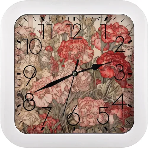 Miniatura 25 de 10" Square Modern Wall Clock,Animal Patterns Print Kitchen Clocks Wall Battery Operated,Silent Non Ticking Unique Funny Cute Wall Clock for Living