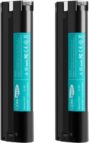 CREABEST Paquete de 2 baterías de repuesto 9.6V 3500mAh compatibles con Makita 9000 9001 9002 9033 9600 96003 193890-9 192696-2 632007-4 6096D 6093D