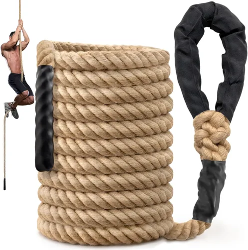 Miniatura 11 de Climbing Rope Gym Workout - 10FT 15FT 20FT 25FT 30FT 35FT Heavy Duty Jute Thick Ropes for Adults Strength Training Outdoor Tree Swing Indoor Home
