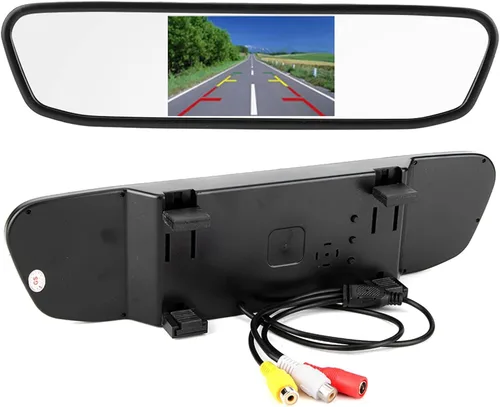Miniatura 7 de aqxreight Cámara de respaldo de espejo retrovisor, 4.3 pulgadas coche HD espejo retrovisor Monitor 8LED visión nocturna cámara de marcha atrás