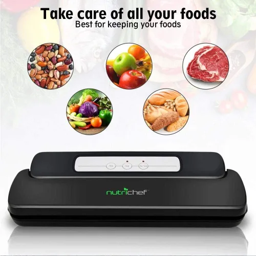Miniatura 3 de NutriChef Máquina automática selladora al vacío de mano – Simple y compacta para ahorrar comida fresca – Sistema de sellado al vacío con paquete