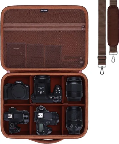 Miniatura 25 de Estuche para cámara compatible con Canon EOS Rebel T7/R50/R6 Mark II/R100/R50 V/T6/R8/R10/R5 Mark II/RP/R7/5D Mark IV/SL3/R5/T100 DSLR, lente