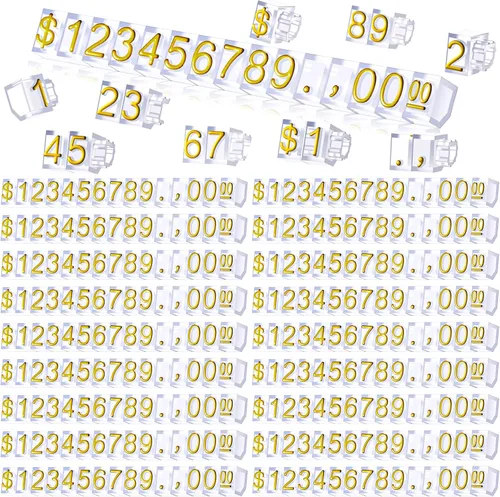 Miniatura 8 de Qunclay 50 juegos de cubos para mostrar precios, etiquetas de números y letras, bloques ajustables para mostrar precios en dólares, kit pequeño