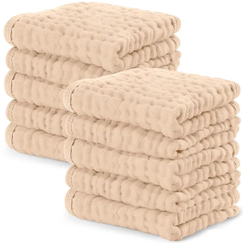 Miniatura 48 de Comfy Cubs - Juego de paños de muselina para eructos de 20 x 10 pulgadas, paquete de 10, tamaño grande, 6 capas, 100% algodón, absorbentes, seguros