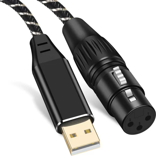 Miniatura 8 de XLR a USB C de 6.6 pies, cable de audio de grabación profesional XLR hembra a USB tipo C, para micrófonos a teléfono móvil/portátil/tableta