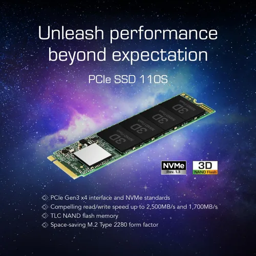 Miniatura 3 de Transcend SSD M.2 2280 de 128 GB, hasta 1,500 MB/s, compatible con computadora de escritorio Ultrabook, SSD PCIe NVMe Gen3x4, unidad de estado