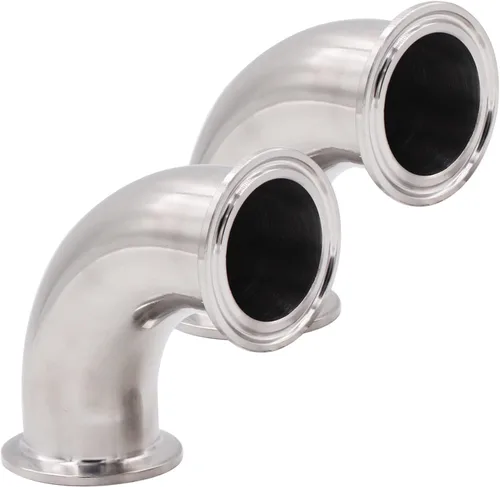 Miniatura 12 de DERNORD Paquete de 2 tubos de 1 "OD codo de 90 grados de montaje de tubería sanitaria SS304 Tri Clamp 1.5 pulgadas