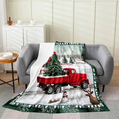 Miniatura 21 de Erosebridal American Flag Throw Blanket 40x50 Inch Sofa Bed Couch Decor,Rustic Deer Hunting Fleece Blanket for Kids Boys Girls,Farmhouse Cabin Bed