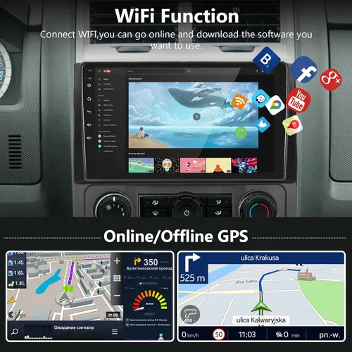 Miniatura 3 de Estéreo de coche Android para Ford Escape/Kuga y Mazda Tribute 2007-2012 - CarPlay con cable/inalámbrico y Android Auto, radio de pantalla táctil