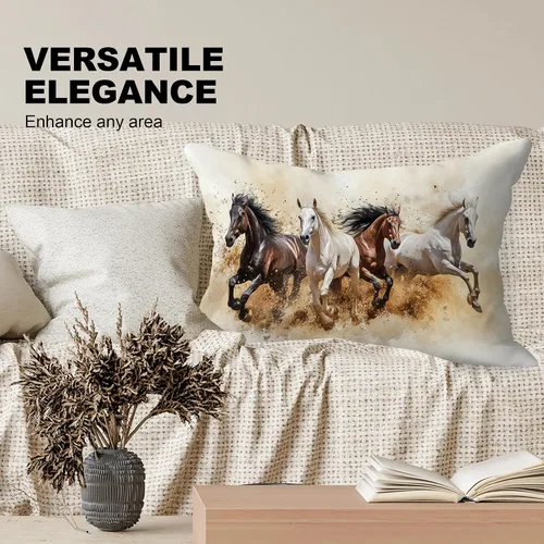 Miniatura 2 de Fundas de almohada de 12 x 20 pulgadas, regalos para amantes de los caballos, fundas de almohada lumbares decorativas para el hogar, sala de estar