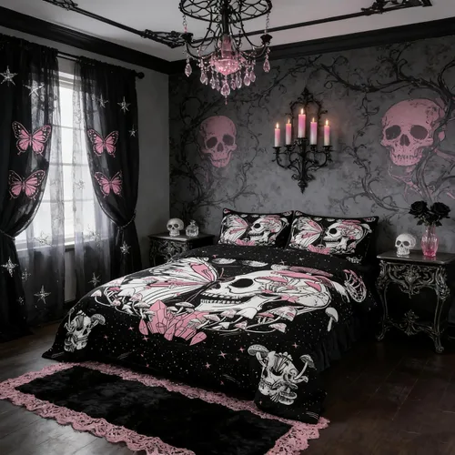 Miniatura 47 de Castle Fairy Juego de edredón con diseño de gato lindo para niños, tamaño twin, juego de ropa de cama con hojas de flores, luna, noche y cielo
