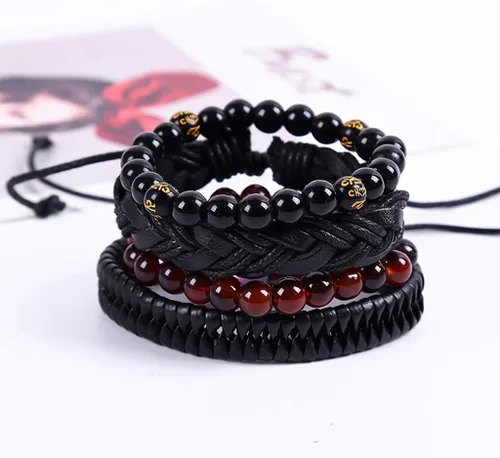 Miniatura 2 de Pulsera de cadena de muñeca con dije de moda para mujer joyería vintage pulsera multicapa regalo de cuero pulseras trenzadas Navidad cumpleaños