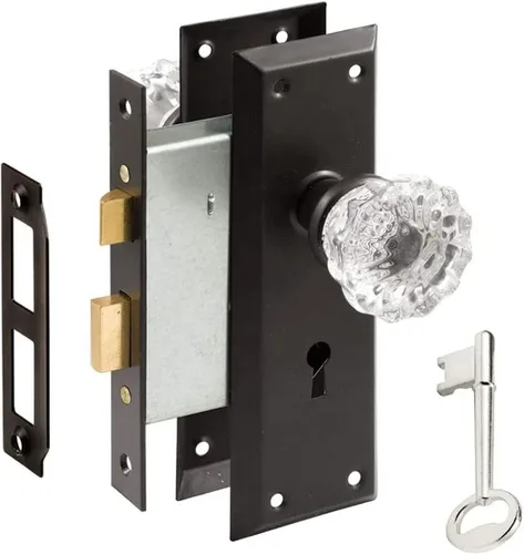 Miniatura 6 de AKRILANE Juego de cerradura de mortaja para puerta interior, perilla de estilo antiguo y vintage con llaves, bronce aceitado Oil Rubbed Bronze