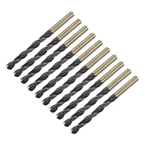 Miniatura 24 de uxcell 24 brocas de vástago recto, 0.118 in, titanio dorado y nitruro negro, acero de alta velocidad (HSS) 4341 con vástago de 0.118 in