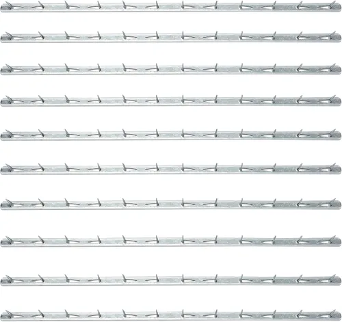 SUPERFINDINGS 20 tiras de metal de 15.74 x 0.44 pulgadas para sofá con barra de hierro para uñas, colmillos galvanizados plateados, accesorios de