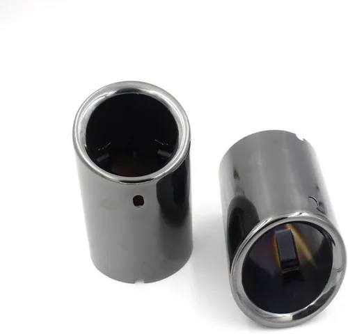Miniatura 2 de Par de coches de acero inoxidable negro punta de escape silenciador extremo de la punta de tubo apto para Toyota Camry 2018 2019 2020