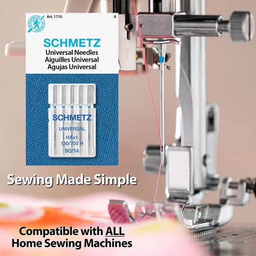 Miniatura 2 de Schmetz Agujas universales para máquina de coser - Tamaño 90/14, 5 tarjetas de agujas, paquete de 5