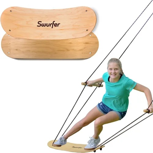 Miniatura 8 de Swurfer TreeSkate - Columpio para patineta, columpio de surf de pie para exteriores, soporta hasta 200 libras, a partir de 6 años, asas ajustables