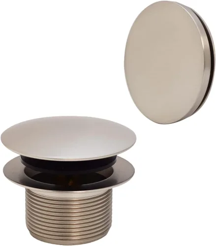 Miniatura 22 de Westbrass Juego de adornos de bañera con punta de hongo con placa frontal flotante, latón pulido, D398RK-01