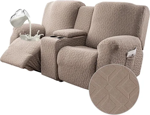 Miniatura 52 de Gennia Funda Impermeable para Sofá Reclinable, Fundas Elásticas para Sofá Reclinable con Bolsillos, Fundas Lavables para Sillón Reclinable Lazy Boy