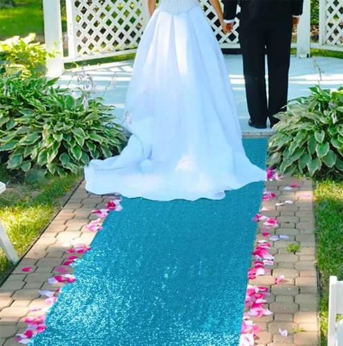 Miniatura 16 de ShinyBeauty Pasillo de Lentejuelas Negras Brillantes de 2 pies x 15 pies Alfombra Brillante para Bodas, Graduaciones, Fiestas, Alfombra Negra