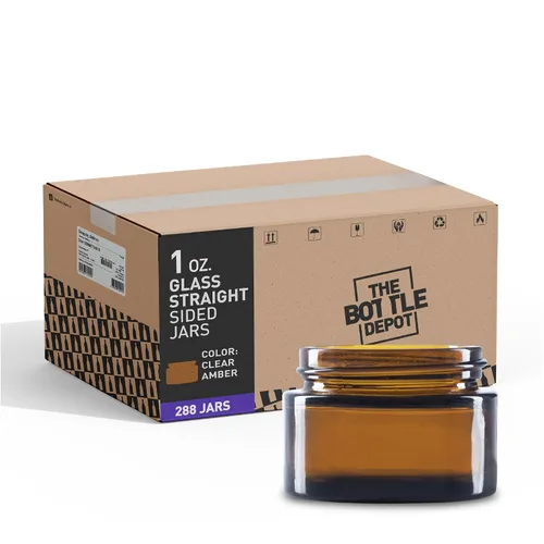 Miniatura 26 de The Bottle Depot - Tarro de vidrio de 4 oz (3.4 fl oz) - Ámbar transparente - 90 frascos - Cierres no incluidos - Acabado de cuello 58-400 - Tarros
