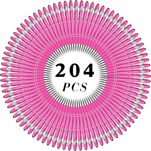 Miniatura 136 de Bolígrafos personalizados a granel con punta de lápiz capacitivo, 12 bolígrafos personalizados con logotipo de mensaje con nombre, bolígrafos