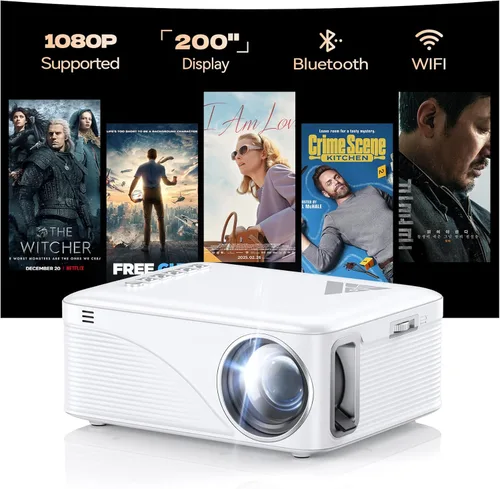 Miniatura 10 de Mini proyector, nativo 1080P 4K compatible con proyector portátil para exteriores, WiFi 6 y Bluetooth 5.4 Porjector de películas, pantalla de espejo