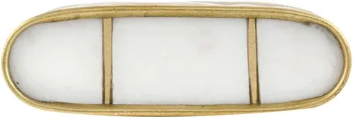 Miniatura 2 de Indian Shelf Tiradores de cajón, 6 unidades, forma ovalada, de latón, color blanco, para cajón, pomos de gabinete, acabado de granja