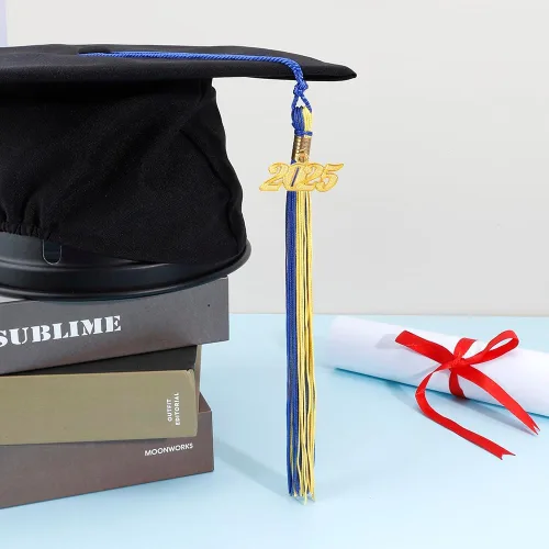 Miniatura 81 de Borla 2025, 1 unidad, borla de graduación para graduados 2025, borla 2025 con dijes de fecha dorada 2025 para fiestas de graduación, ceremonias