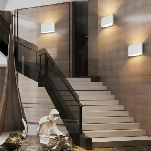 Miniatura 9 de Aipsun Aplique de pared LED moderno de aluminio para interiores, con cableado, juego de 2 luces de montaje en pared arriba y abajo, para sala