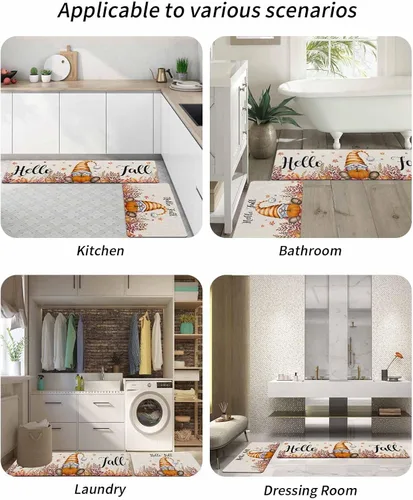Miniatura 6 de Tapete de baño de gnomos de Acción de Gracias, antideslizante, de secado rápido y absorbente, tierra de diatomeas, para fregadero de cocina