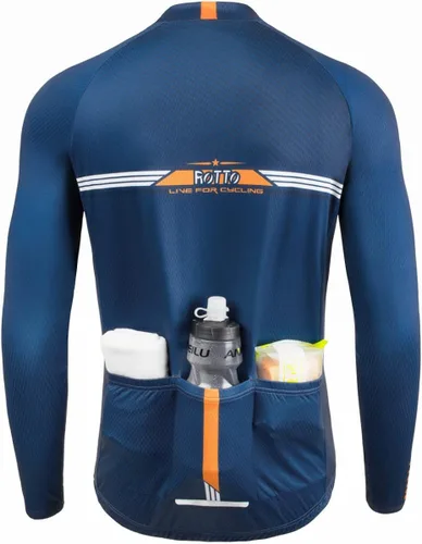 Miniatura 2 de ROTTO Camiseta de ciclismo para hombre, manga larga, serie Simple Line