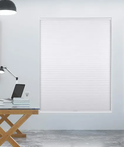 Arlo Blinds - Estores celulares inalámbricos de celda única para oscurecer la habitación, Color: Blanco, Tamaño: 34" An x 60" Al Blanco opaco