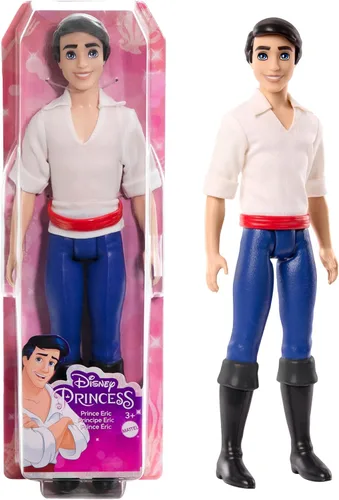 Mattel Disney Princess Toys, Prince Eric Posable Muñeca de moda con traje exclusivo, inspirado en la película de La Sirenita