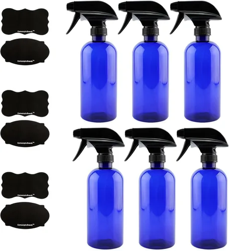 Botella de plástico, de aerosol, con pulverizadores resistentes de vapor, etiqueta para pizarrón (6 unidades); sin BPA, n. 1, uso para aromaterapia,