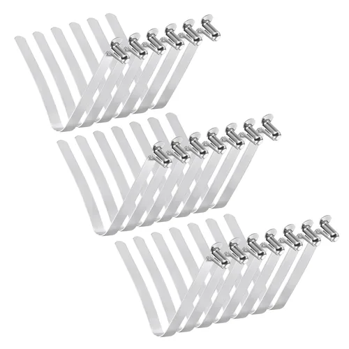 Miniatura 16 de PATIKIL Pinzas de remo de kayak de 0.220 x 0.157 in, paquete de 20 clips de acero en forma de V de un solo pasador, clips de resorte, tubo