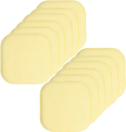 Miniatura 160 de Sweet Home Collection Cojines de espuma viscoelástica para silla, antideslizantes, diseño de panal de abeja, 16 x 16 pulgadas, paquete de 2