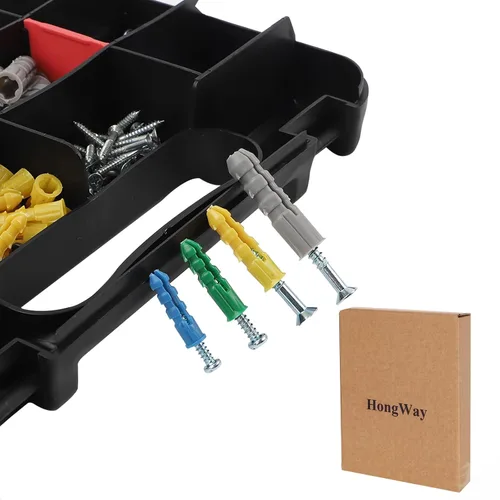 Miniatura 4 de Kit surtido de 370 anclajes y tornillos para paneles de yeso, 5 tamaños de anclajes de pared y tornillos de cabeza plana, juego para colgar cuadros