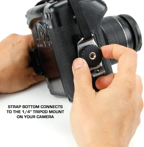 Miniatura 7 de USA Gear Cámara profesional con manija y correa de mano con diseño de neopreno acolchada y placa de metal. Compatible con Canon, Fujifilm, Nikon